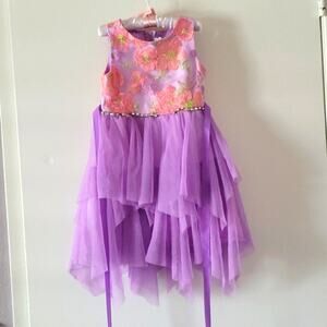 Purple Dress with pink Flowers